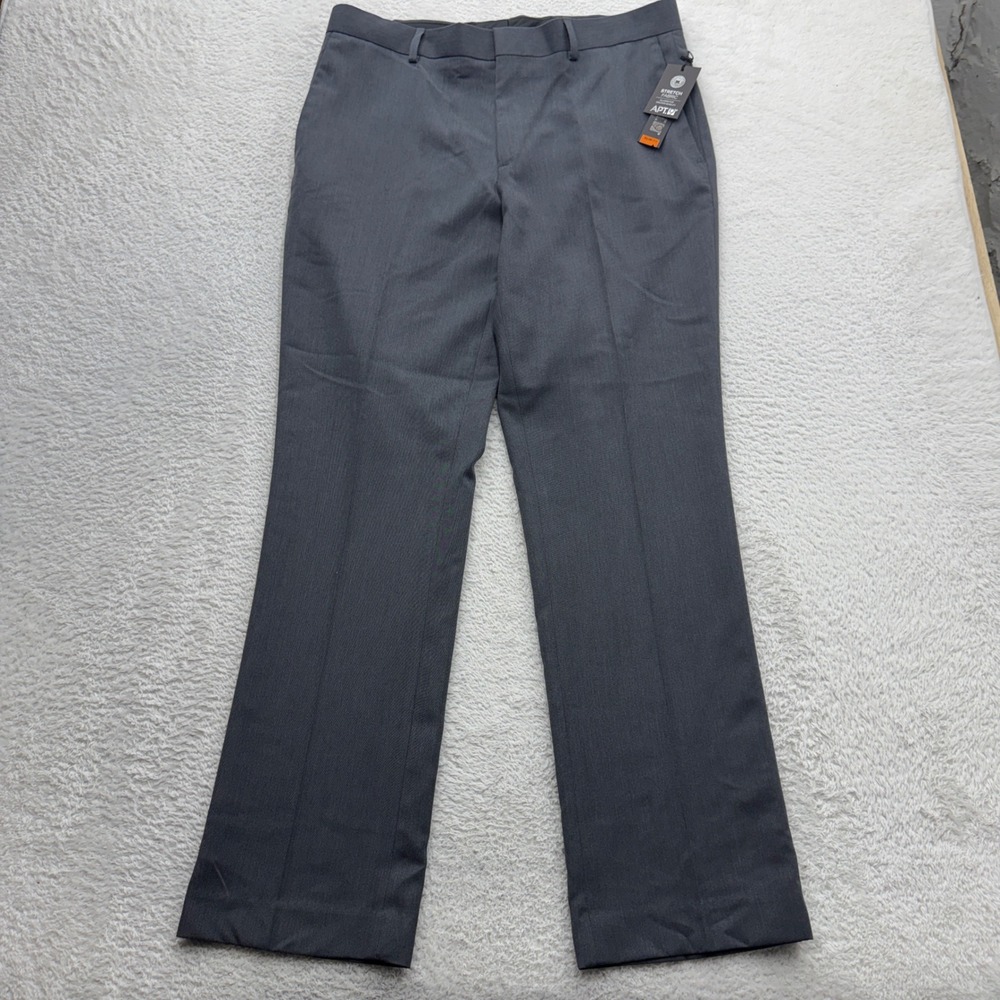 Apt‎ 9 Mens Slim Fit Stretch Dress Pants Gray Trousers 34x32 NWT